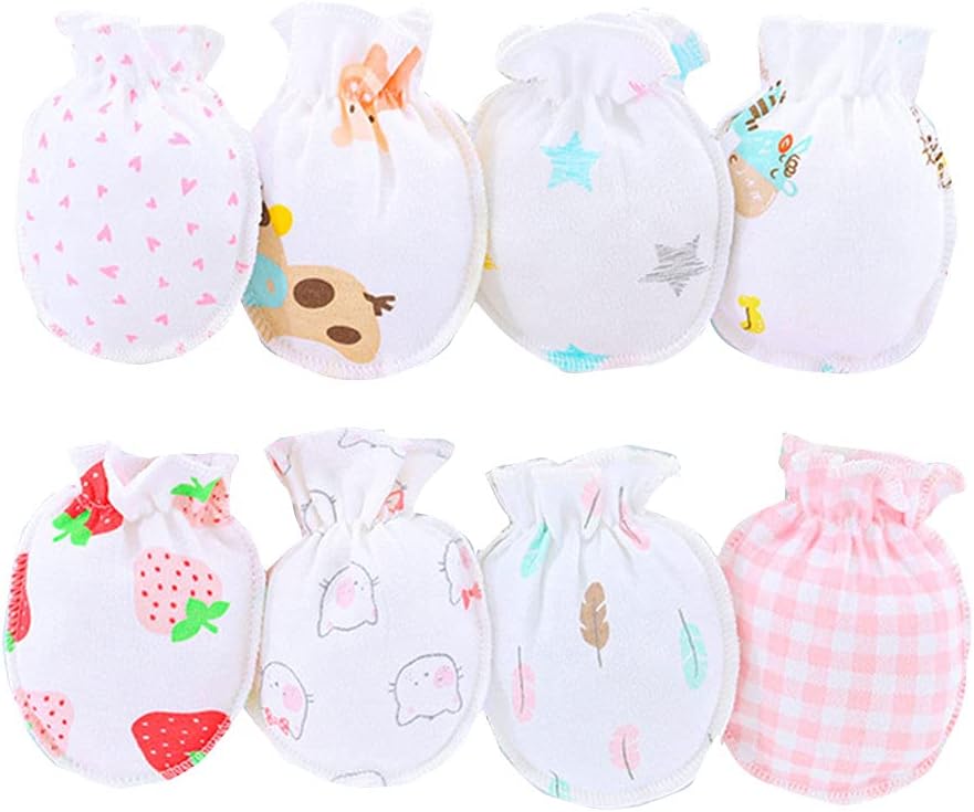 1 Pairs Newborn Baby Mittens Gloves Cotton Infant Toddler Scratch Mittens,Cotton