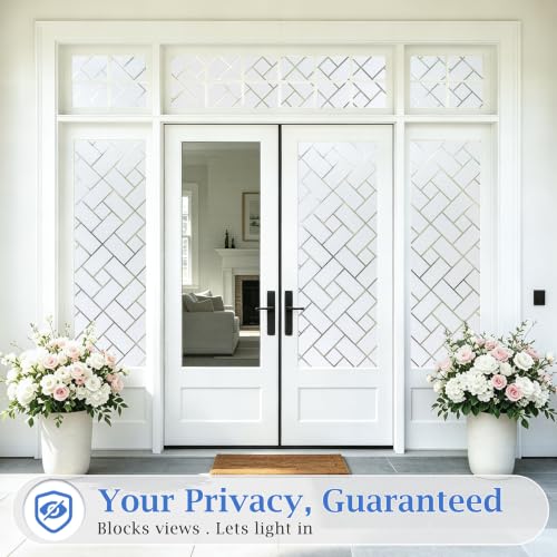 Image of Coavas Frosted Window Privacy Film Static Cling Non-Adhesive for Glass Windows, Heat Control UV Blocking Sun Blocking Anti Glare, Day and Night Bathroom Home Office Cover, 35.4 inchx78.7 inch