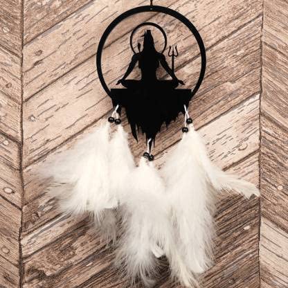 DixZ Acrylic (Mahadev Theme) Dream Catchers Car Hanging Car Rear View Mirror Decor Ornament Accessories/Good Luck Charm Protection Interior Wall Hanging Showpiece Car Hanging Ornament (Pack of 1) (Mahadev)