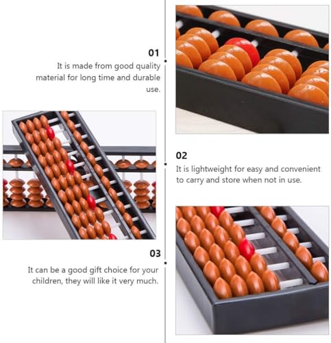 Hsthe Sea Abacus Tool 15-stelliger Abacus Abacus Chinesischer Vintage-Rechner für Mathematikunterricht