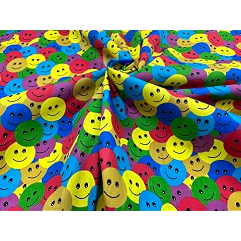 Pyrhan Nursery Smiles Emojies Polycotton Fabric Cover