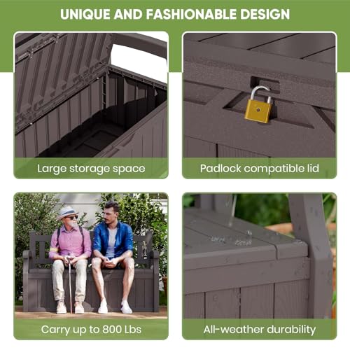 Patiowell 70 Gallon Plastic Storage Bench thumb #2