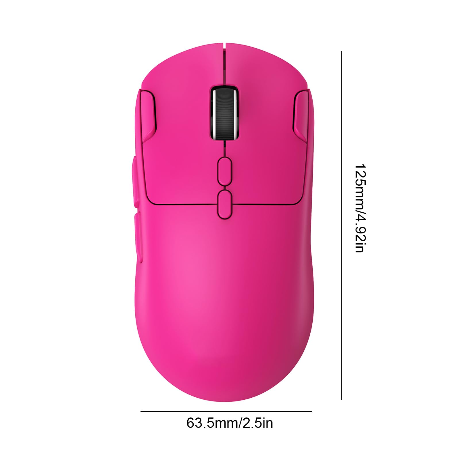 Diyeeni Mouse da Gioco Leggero per PC Portatile, modalità Tripla (PINK) | Tripla connessione 2.4G/BT/cablata, guscio ergonomico All Grip, batteria lunga 500 mAh, 10 pulsanti programmabili, 6 DPI