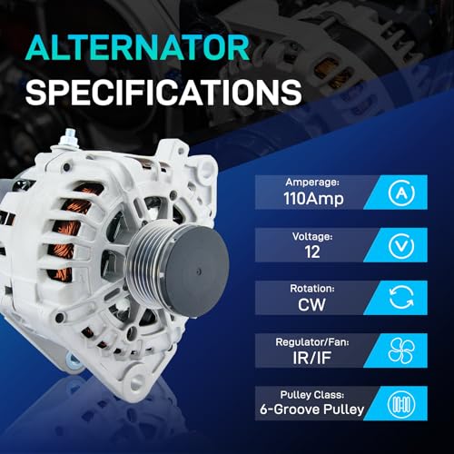 Image of Nissan Alternator Replacement New for 2007-2012 Altima 3-Pin Sentra L4 2.5L, 07 08 09 10 11 12, 2011-2013 Rogue, 2013 Altima Coupe S, 11258N 400-40102 AVA0074 TG12C032