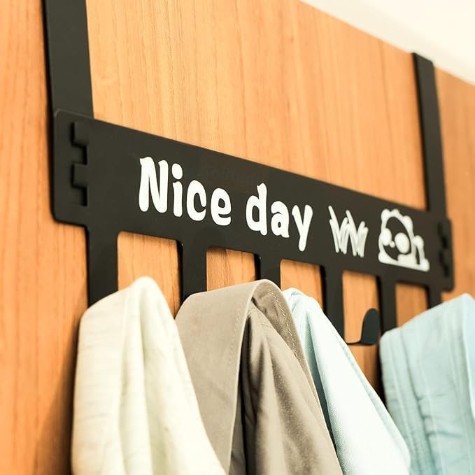 Heavy Duty Carbon Steel Over Door Hanger for Clothes | No Drill Hanging Hooks for Bathroom, Bedroom, Kitchen | Towel, Scarf, Coat Holder | Removable Door Hook Rack-image-34