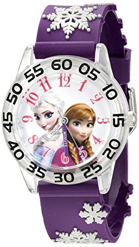 Disney Kids' W002437 Frozen Elsa & Anna Time Teacher Analog Display Analog Quartz