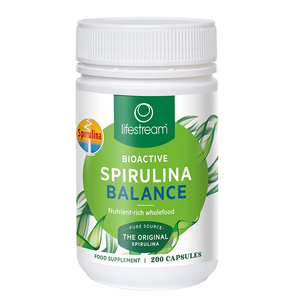 LIFESTREAM Nutrient Rich Bioactive Spirulina Balance | 200 Capsules | Pure Source | from New Zealand | Detox | Immune System | Energy Boost | 500MG |