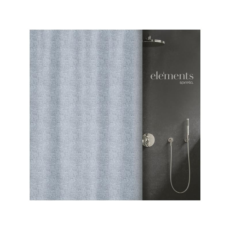 Spirella Kollektion Ilo, Duschvorhang Textil 180 x 180 cm, 100% Polyester, Blau