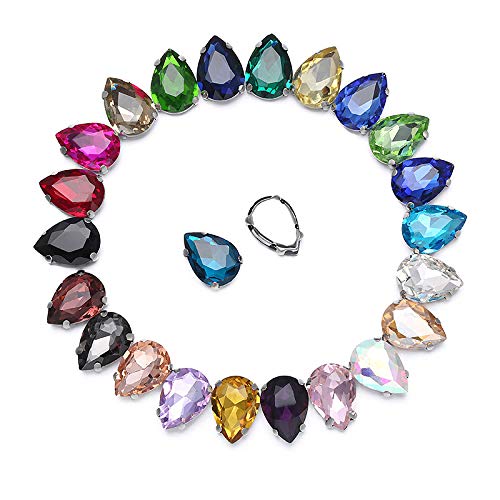 Amazon.co.jp: 台座付き ガラス製ラインストーン 手芸用ビジュー