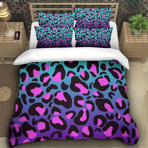 Housse de couette microfibre ultra douce imprimé 3D parure de lit super king - 5