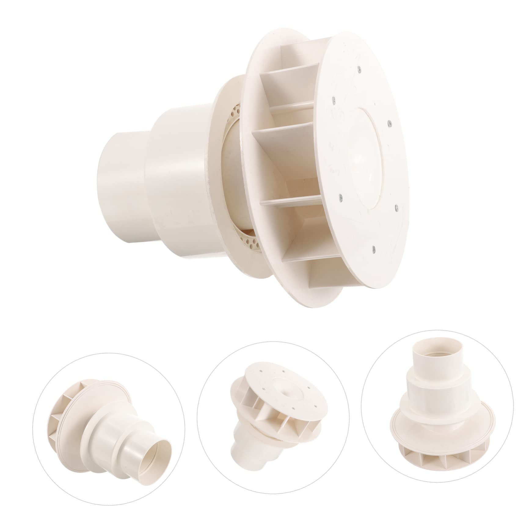 VILLCASE Filtro Colador de Bajante de Canalón de Lluvia Blanco de Pvc Principio de Sifón para Desagüe en Montaje en Techo o Pared Lateral
