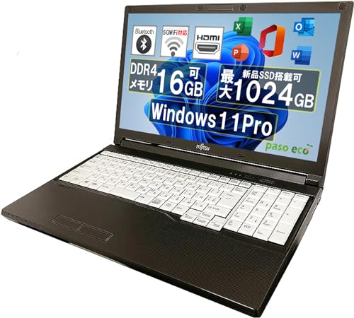 Windows11 オフィス付き　FUJITSUノートパソコン 富士通ノートパソコンWindows11Pro 16GB OfficeH&B2021付き