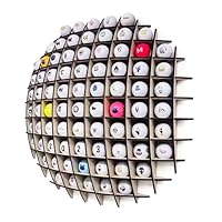 KBKJYYGS Golf Ball Display Case, Wooden, 3D Spherical, Holds 78 Balls, Great for Collectors, Wall Mounted, Sports/Golf