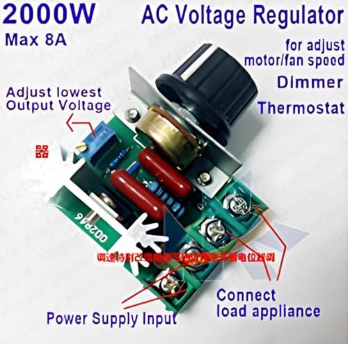 Image of Shockley E-DIMMER AC 50-220V 2000W SCR Triac Electric Voltage Regulator Temperature /Motor Speed Controller Light Dimmer (2000W SCR Triac - 2 Piece)