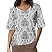 Elbow Length Tops for Women Dressy Causal V Neck Elbow Sleeve Tops Plus Size Trendy Loose Fitted Basic Tee Half Sleeve Tunic Shirts Blouses (02-Gray,2X)