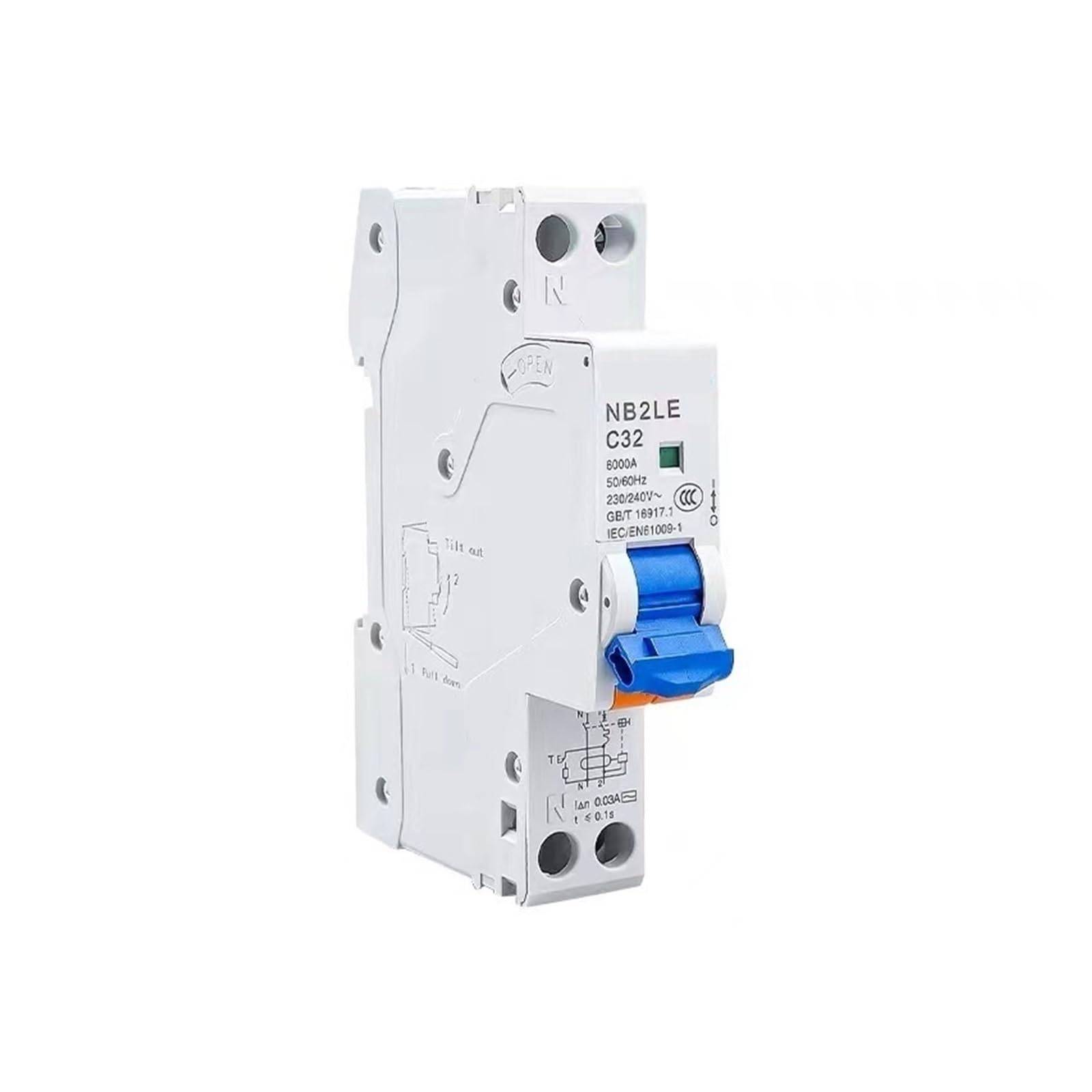 Interruptor de protección contra fugas NB2LE 1P+N 6A disyuntor que soluciona cortes de luz