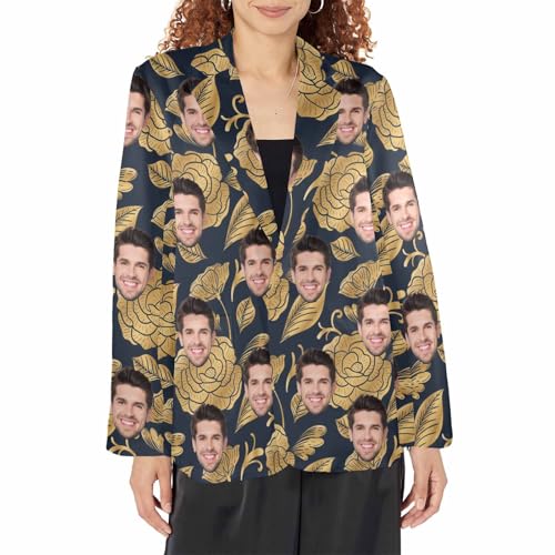 Custom Face Blazers for Couple Personalized Funny Jacket Blazer with Picture Fashion Casual Coats Gag Gift for Men Women2