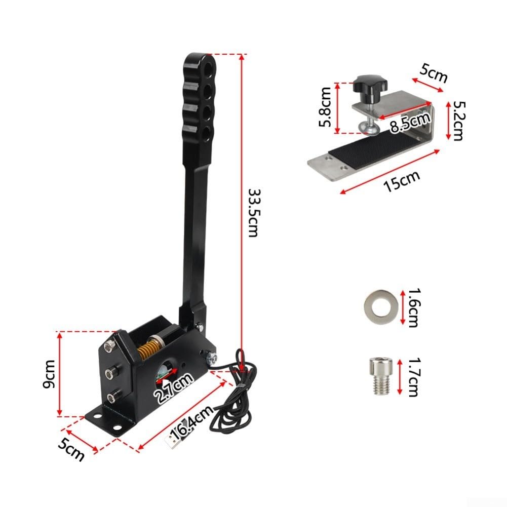 Besshepplo USB Driver PC Gioco Lineare Freno A Mano Con Sensore Hall Per Logitech G25 G27 G29 Simulazione Rally Racing Wheel Accessorio Nero Lega di Alluminio Costruire