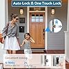 BEBASIA Smart Door Lock with Front Door Handle Set, Heavy Duty Fingerprint Handleset, Keyless Entry Smart Deadbolt for Front Door, Bluetooth Keypad Digital Lock Black