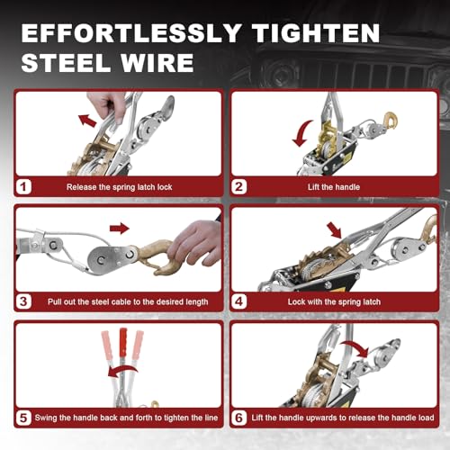 image for BIG RED T32052 Torin Come Along Winch, 2 Ton (4,000 lbs) Pulling Capac