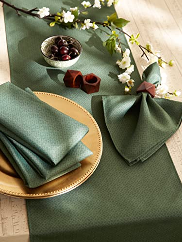 Dii Indoor/Outdoor Tabletop Collection Umbrella Hole With Zipper, Machine Washable, Tonal Lattice, Napkin Set, 20X20, Artichoke, 6 Piece #TOP2