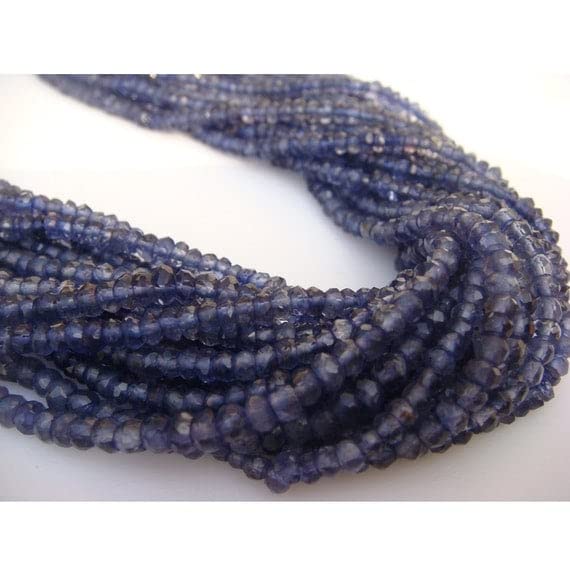 Iolite lot micro facetté 3mm pour création bijoux - 5 rangs LKBEADS