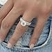 Roe Dolph Engagement Ring for Women Silver Fake Wedding Ring Non Tarnish Wedding Ring Jewelry Gifts Best Christmas Stocking Stuffers Valentines Day Gifts for Her