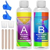 Resina Epoxi - 240ml / 10oz Resin Epoxy Transparente para Fundición y Revestimiento, Fabricación de Joyas - Relación 1: 1 de Resina 2 Componentes para Tableros de Mesa, Pintura y Decoración Artesanal