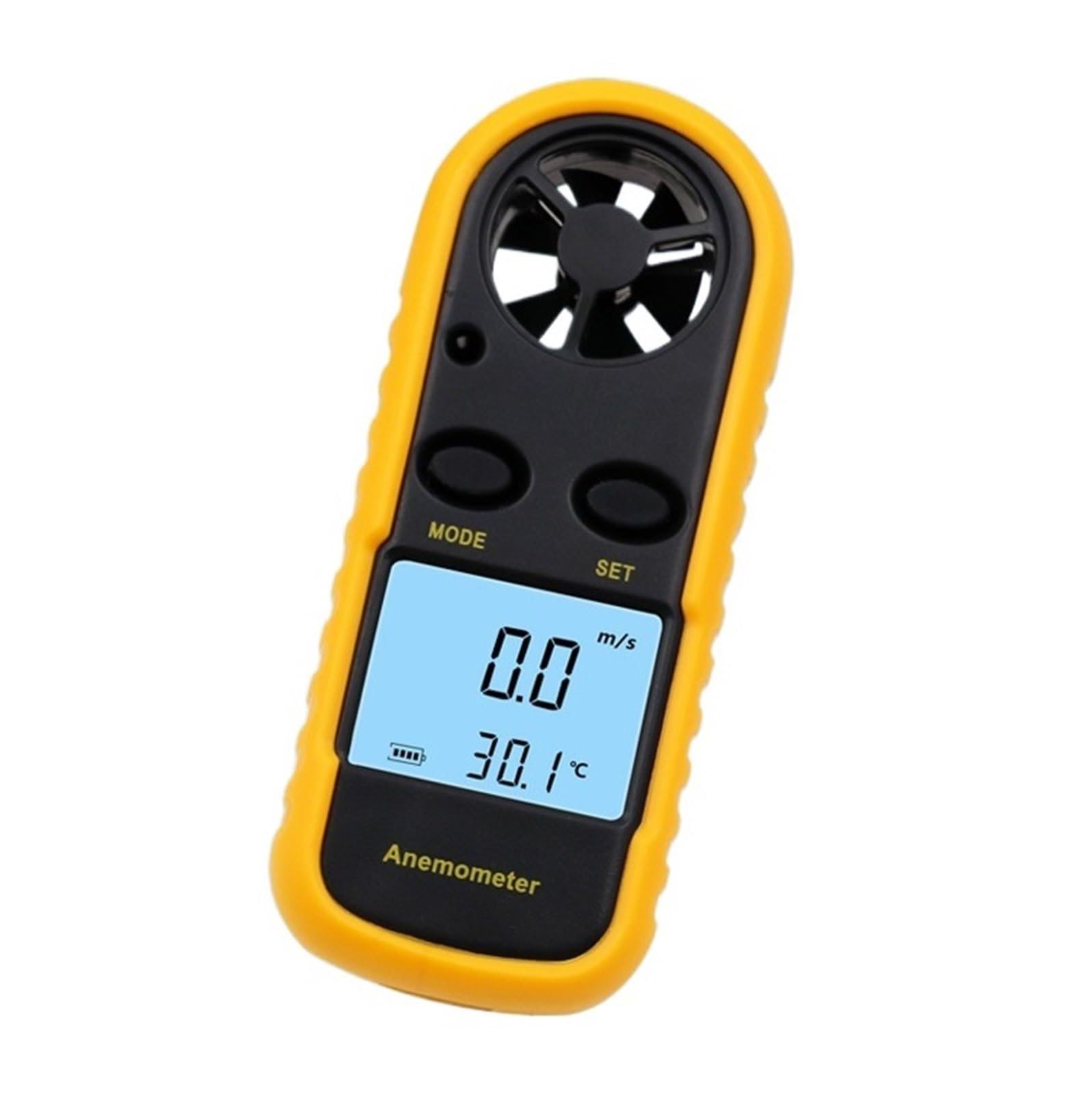 Anemómetro digital, Anemómetro Digital, termómetro para medir la velocidad del viento, probador de temperatura, portátil, alta precisión, medidor 0-30m/s