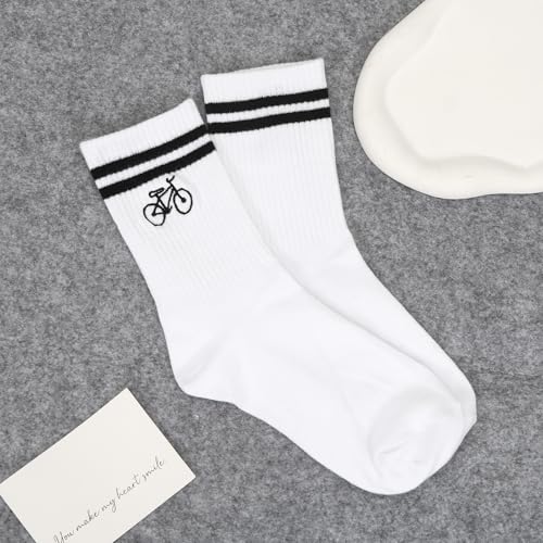 HUKUMA Rennrad Socken,35-46 Fahrradsocken Herren,Fahrrad Geschenk für Herren Damen,Rennrad Zubehör,Fahrradfahrer Tennissocken Accessoires,Lustiges Geschenk für Geburtstag Männer und Frauen