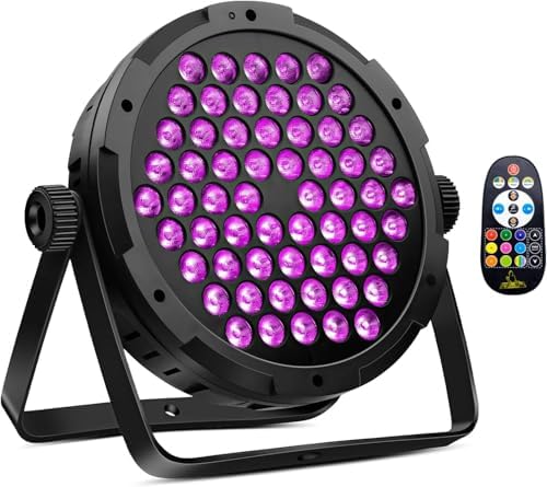 60LED RGB LED DJ Par Light - 90W DMX Control Sound Activated Stage Light Disco Light for Church Wedding Party Bar Club Mobile Music Live Show Entertainment