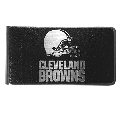 NFL Siskiyou Sports Mens Cleveland Browns Black and Steel Money Clip One Size Black
