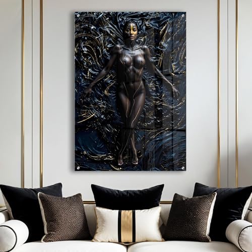 PUREVACY Black Woman Wall Art for Living Room. Luxury Wall