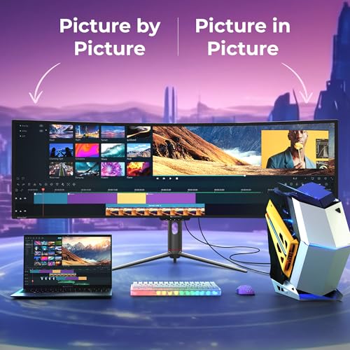 Image of ZEBRONICS N49A 49 inch inch (124.5 cm) 1800R Curved Ultrawide Gaming Monitor, DQHD 5120x1440, 400Nits, 120Hz, 1ms MPRT, HDR400, 99% sRGB | 95% DCI-P3, Adaptive Sync, 2 x (DP | HDMI | USB) + Type C