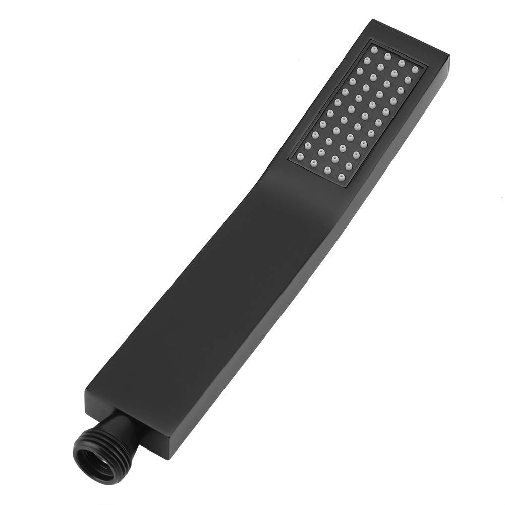 Soffione Doccia Portatile Nero Opaco, Spruzzatore Doccia Quadrato In Ottone Con Forte Flusso D'acqua per Casa E Bagno