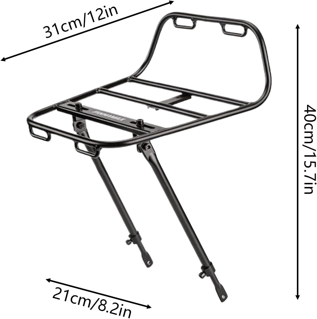 Aluminum Bike Carrier – Front Storage Rack, Heavy Duty Holder With Adjustable Strap, Easy Installation | Bike Rack For Cycling, Road Riding, Indoor Storage, Wall Mount, Transportation, Gear Carrying