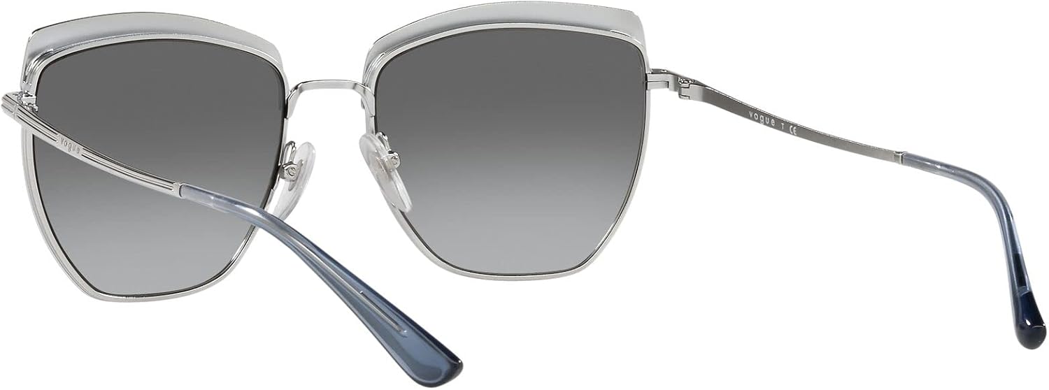 Vogue Eyewear Woman Sunglasses Top Bordeaux/Rose Gold Frame, Pink Gradient Brown Lenses, 54MM