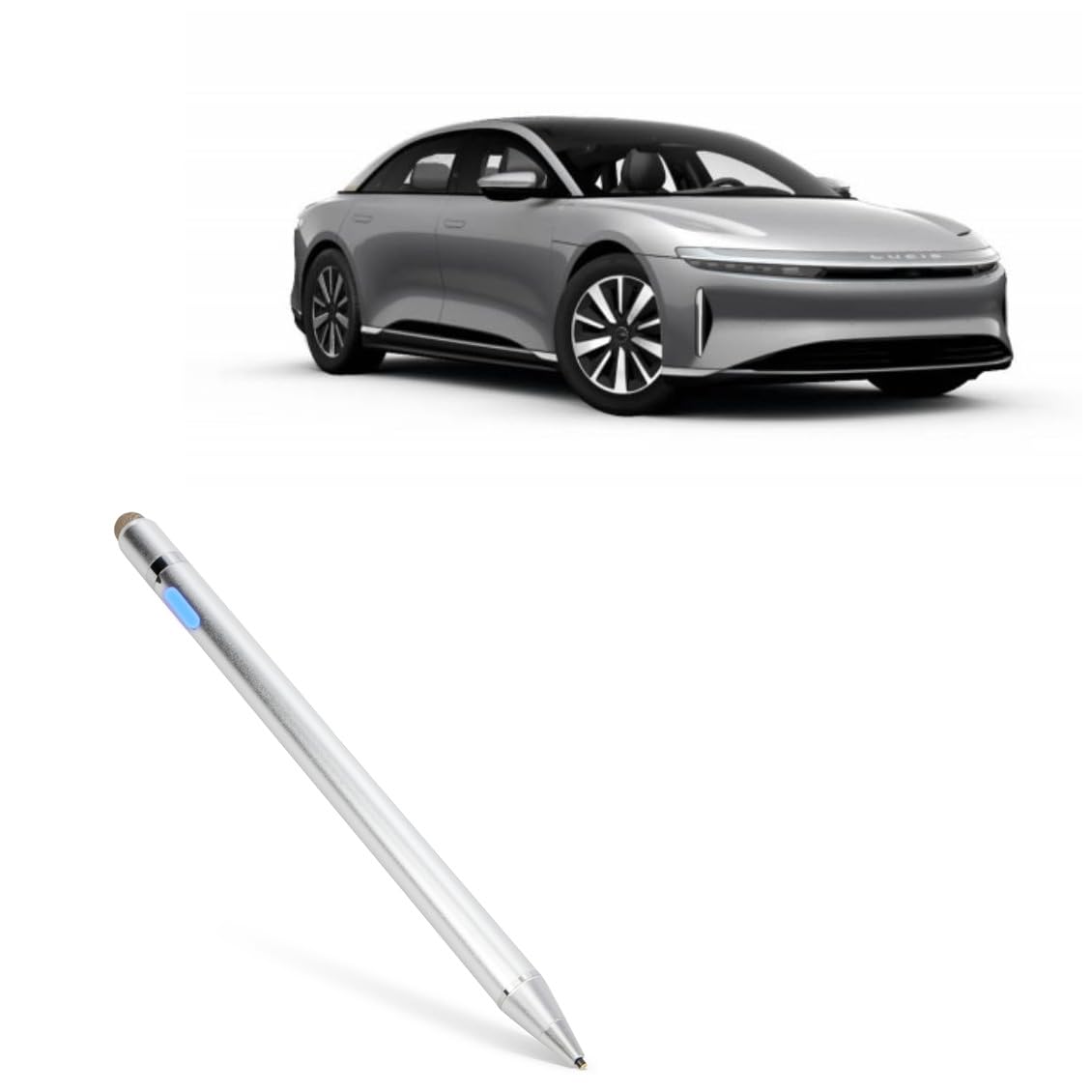 BoxWave Stylus Pen Compatible with Lucid Motors 2024 Air Display (34 in) - AccuPoint Active Stylus, Electronic Stylus with Ultra Fine Tip - Metallic Silver