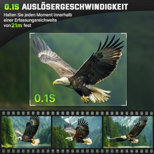 VIDVIS WLAN Wildkamera mit Handyübertragung App, 4K 64MP Wildtierkamera mit Nachtsicht Bewegungsmelder, Solar-Wild Kamera mit 850nm Infrarot-LED, 0,1s Auslösung, 32GB SD-Karte, IP66 Wasserdicht