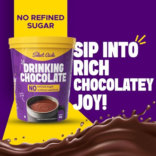 Image of The Select Aisle Drinking Chocolate (Hot Chocolate) Mix 200g | Cocoa Powder Blend for Hot & Cold Chocolate Drinks | Jaggery Sweetened | No Preservatives