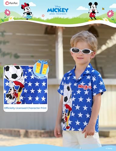 Image of Disney Marvel Spiderman Cars Stitch Star Wars Mickey Boys Hawaii Shirt Button Up Dress Shirts Short Tropical Shirt Kids 2-13Y