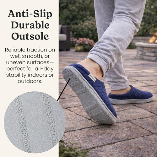Image of Leslie Terry Clog House Shoes with Memory Foam, Indoor Slippers with Wide Widths
