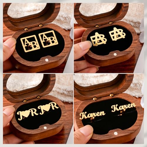 Mancuernillas personalizadas con iniciales para hombres miniatura 3