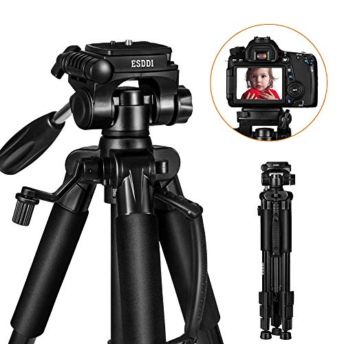 ESDDI Camera Tripod 55''/140cm Lightweight Portable Travel Tripod for Camera with Phone Holder