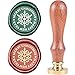 CRASPIRE Sigillo di Ceralacca Timbro Buon Natale Felice Anno Nuovo Fiocchi di Neve Sigillo di Ceralacca Vintage Testa in Ottone Manico in Legno Rimovibile 25mm per Pacchetti di Partecipazioni