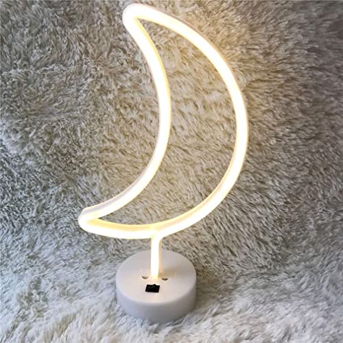 Image of LED Neon Light Sign Moon Star Heart Night Light for Kids' Bedroom Wall Art Romantic Christmas Birthday Gift