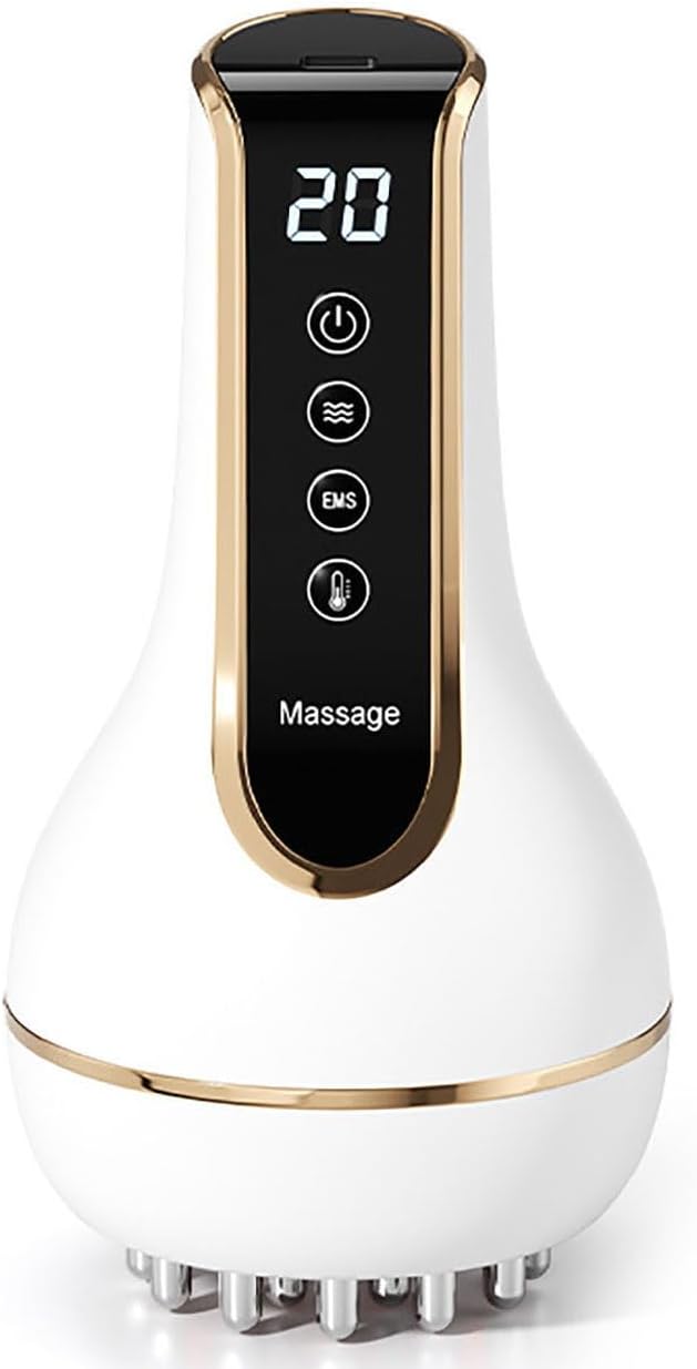 4-in-1 Lymphatic Drainage Massager with Heat, Red Light, Microcurrent & Vibration, Handheld Body Massager for Belly, Legs, Arms & Back