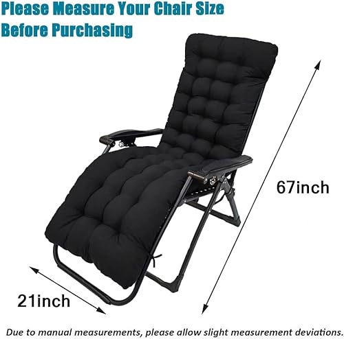 Vista 15 de Sun Lounger Chair Cushions, 67-inch Lounge Chaise Cushion Sun Lounger Mattress with Non-Slip Back Elastic Sleeve for Garden Rojo