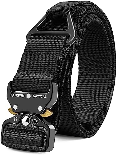 FAIRWIN Men's Tactical Belt, Rigger Belt, Utility Nylon Web Waist Work Belt for Men with V-ring Quick-Release Buckle