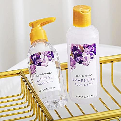 BODY & EARTH Bath Spa Gifts for Women, Lavender Gift Set 11 Pcs Includes Shower Gel, Bubble Bath, Bath Salt, Body Lotion, Christmas Gifts for Her, Birthday Gifts for Women